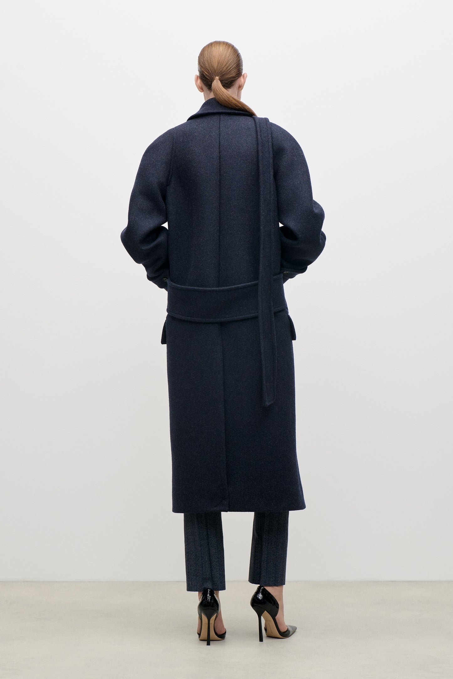 Latched Raglan Coat In Navy