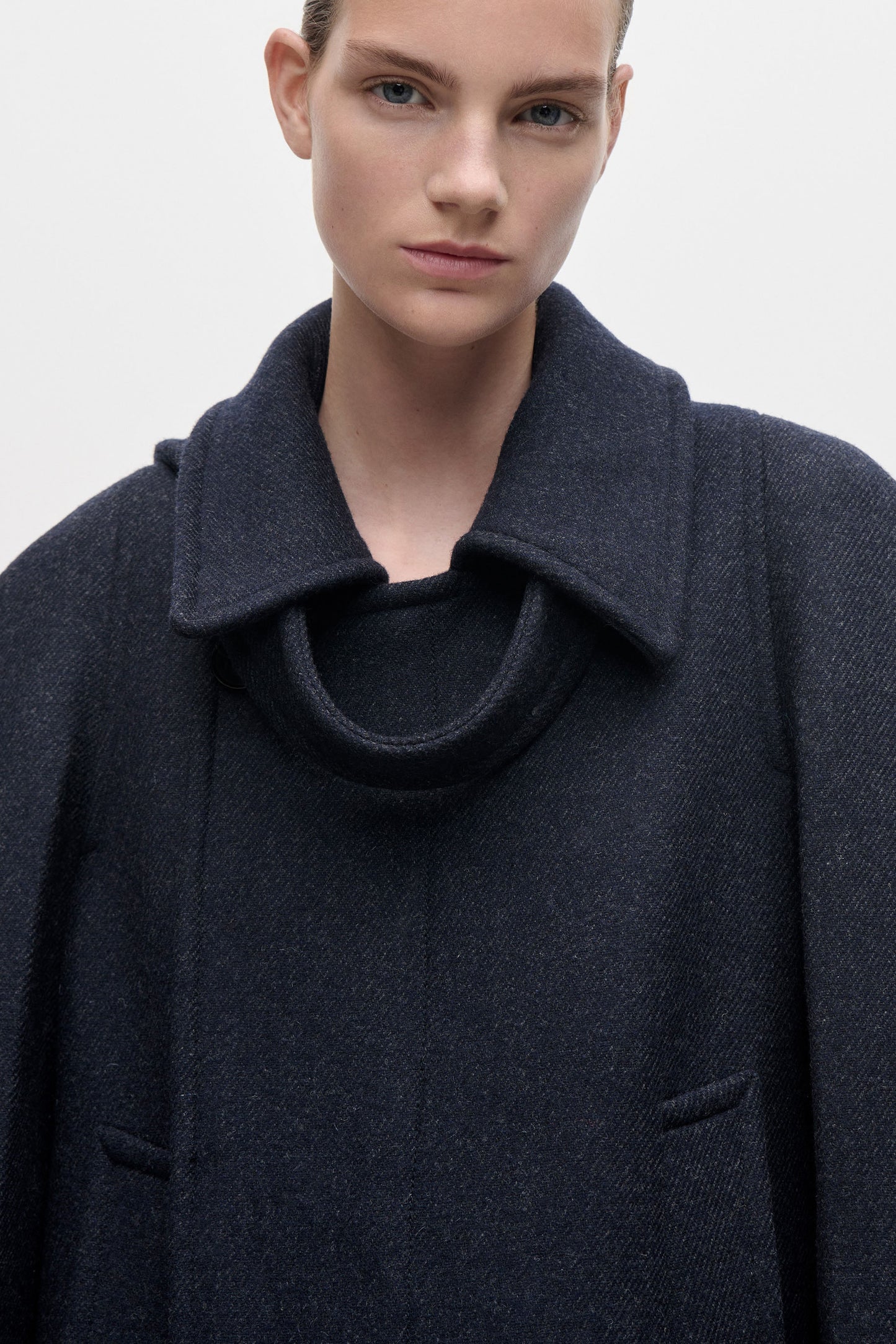 Latched Raglan Coat In Navy