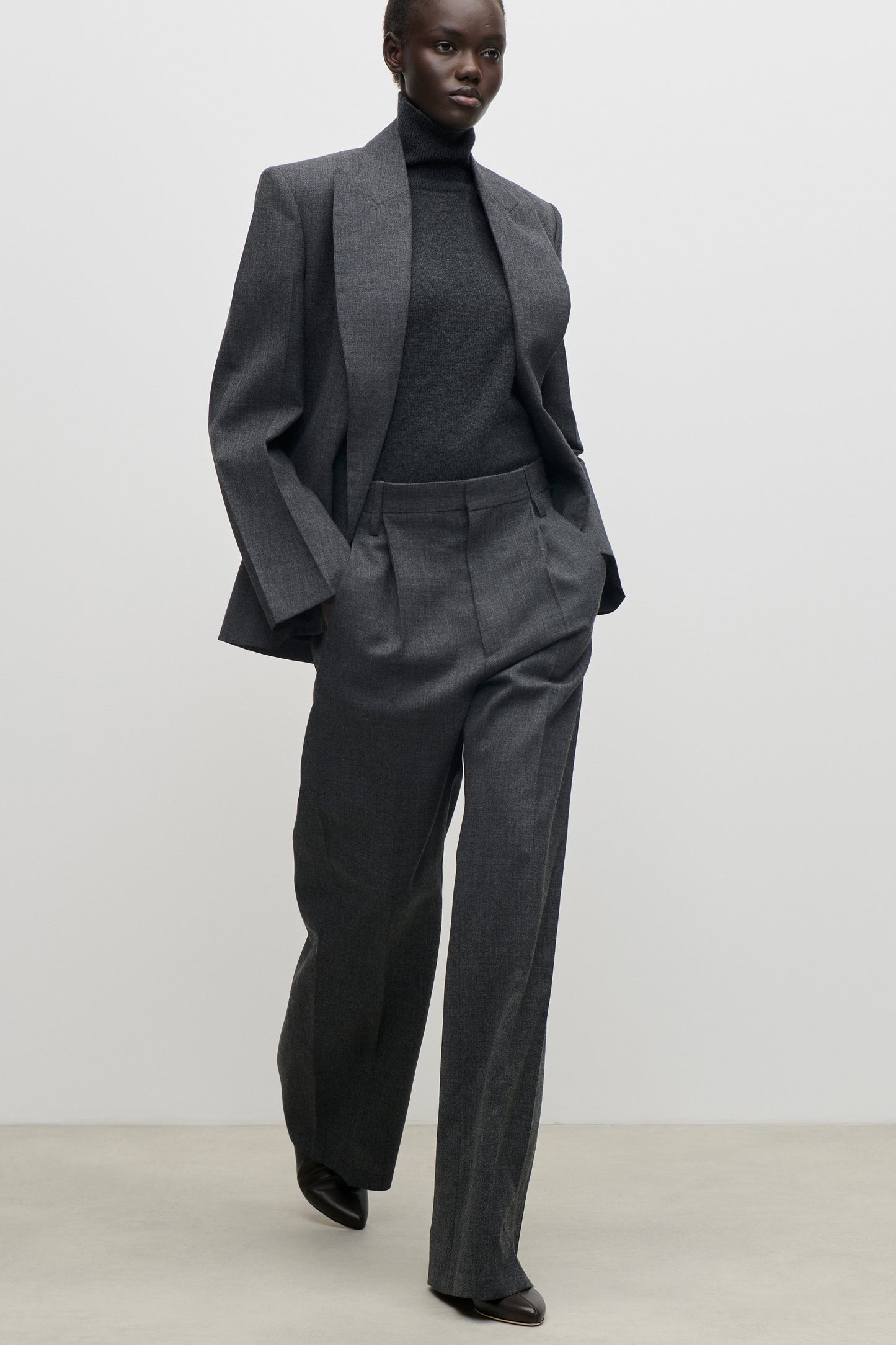 Roberta Jacket In Dark Grey Melange