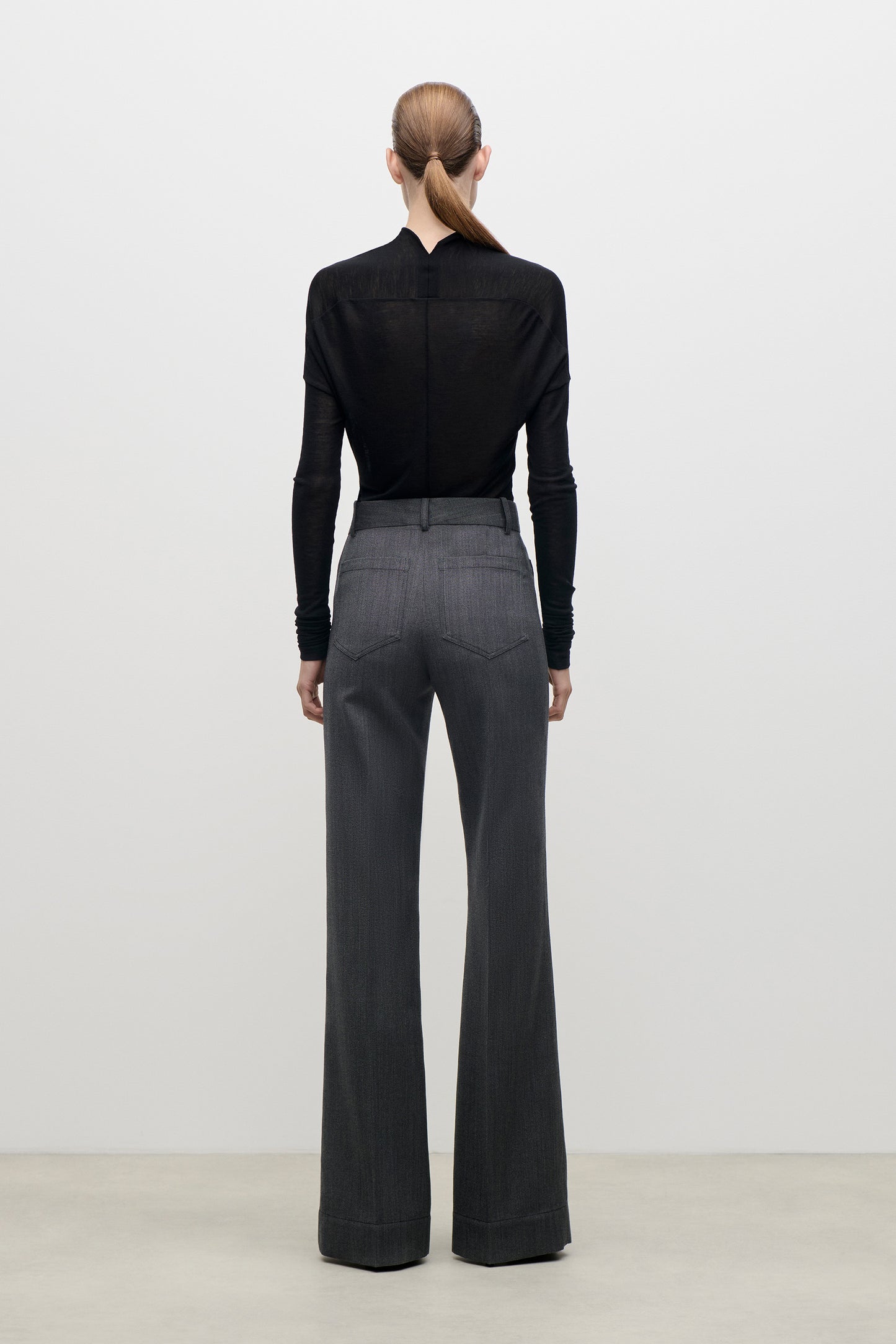 Alina Trouser In Dark Grey Melange