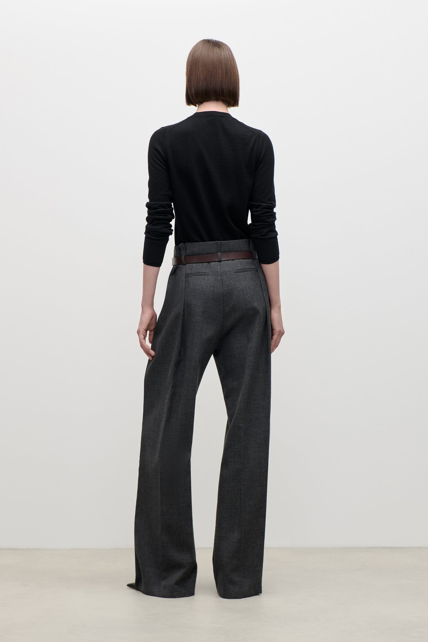 Ethel Trouser In Dark Grey Melange