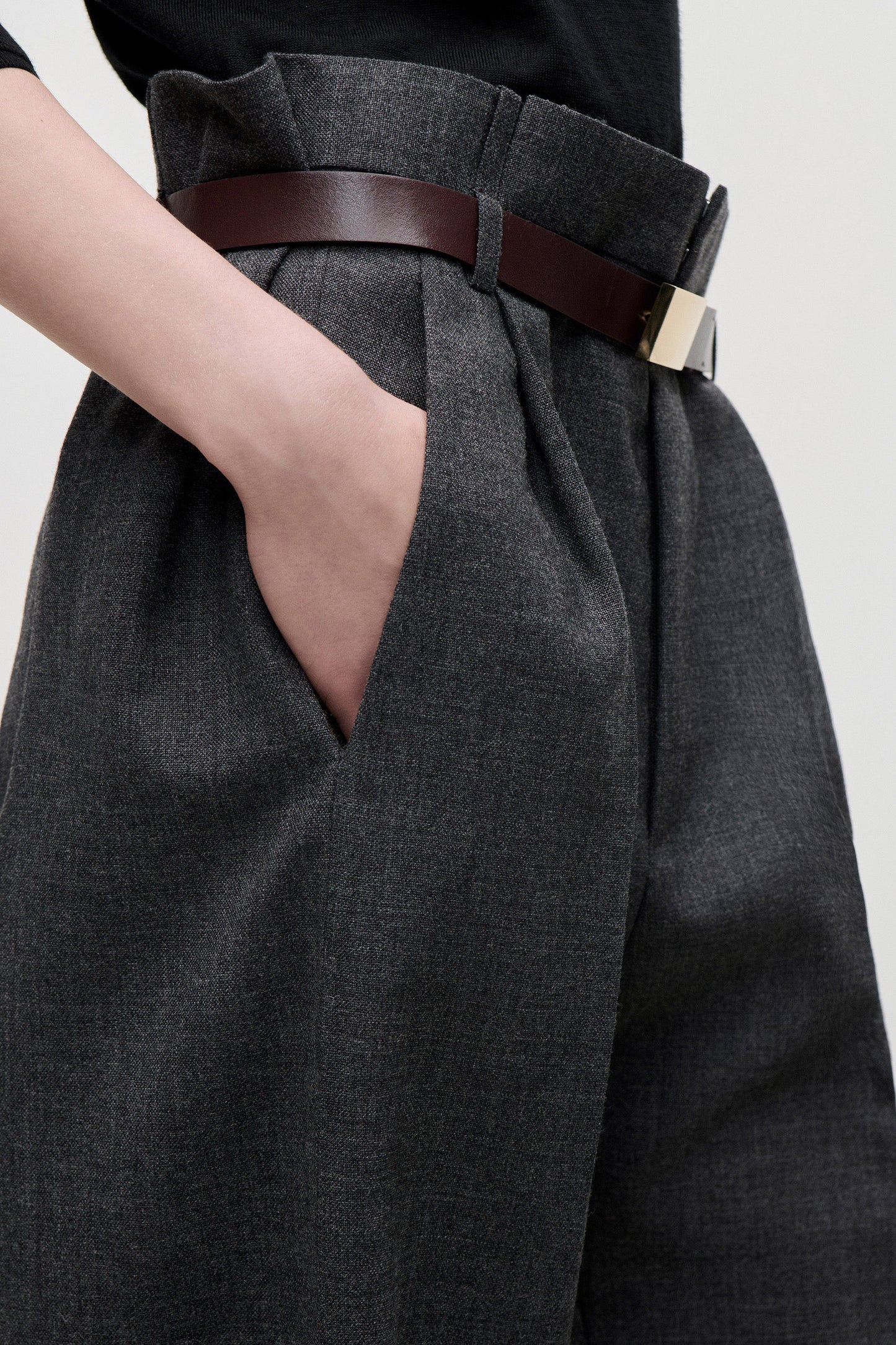 Ethel Trouser In Dark Grey Melange