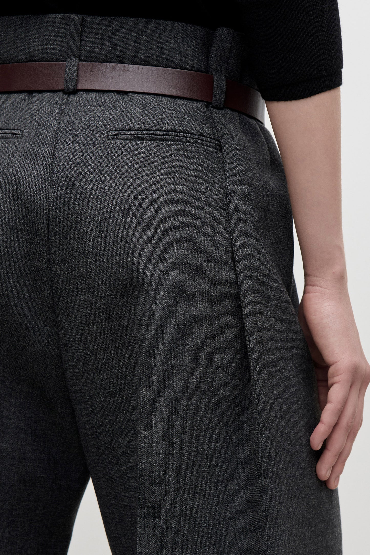 Ethel Trouser In Dark Grey Melange
