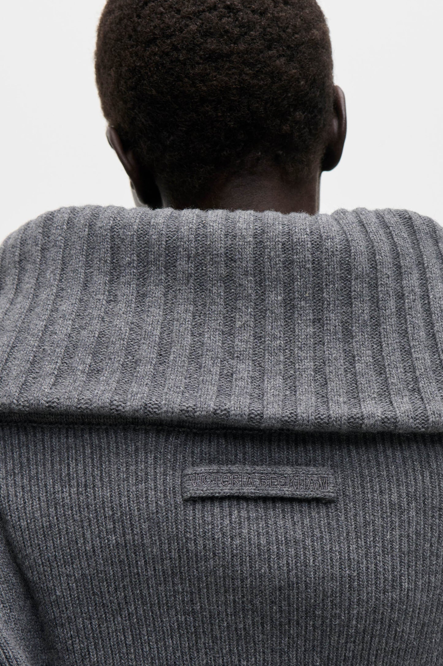 Wide Collar Jumper In Dark Grey