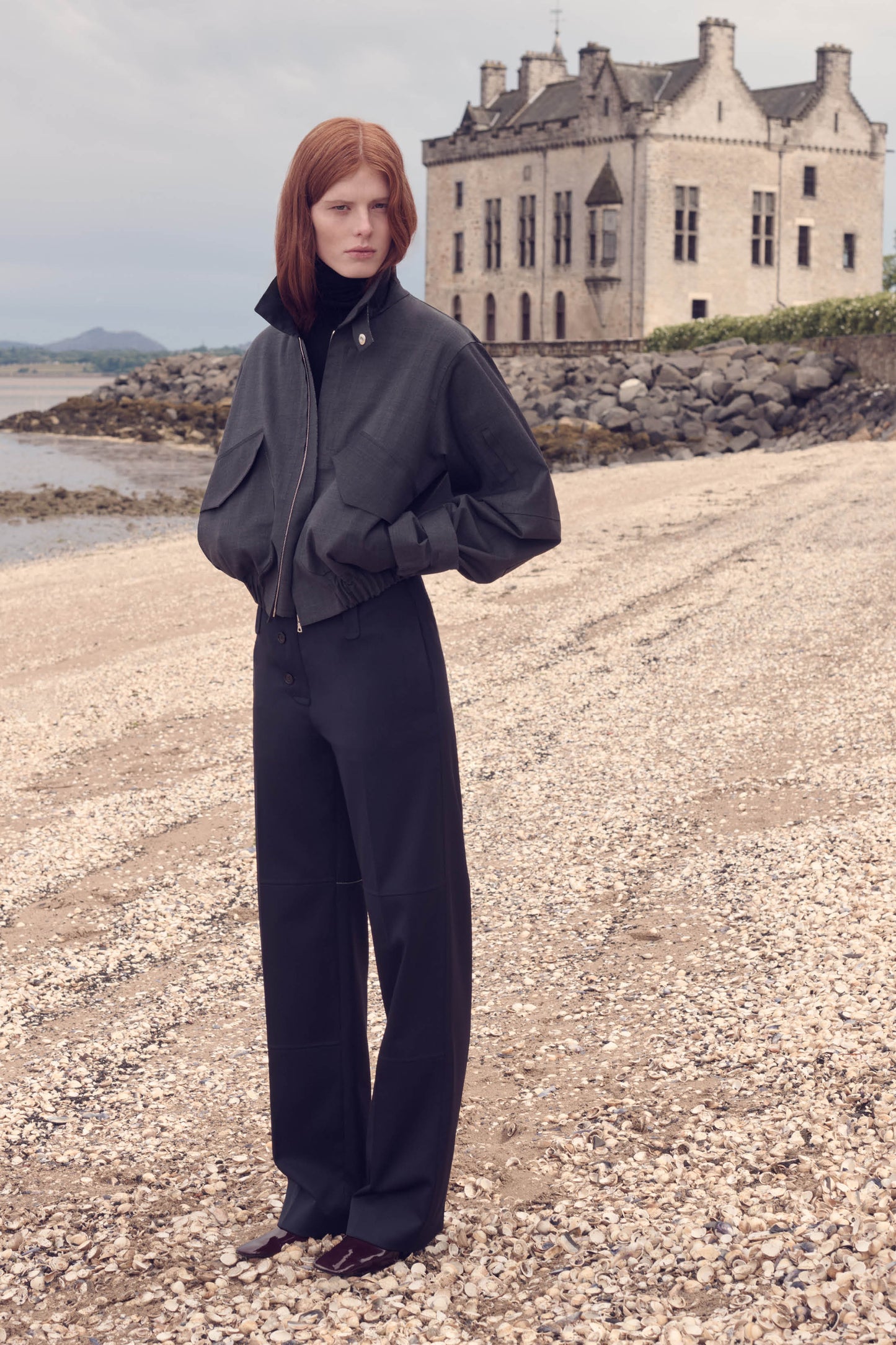 Victoria Beckham X Mackintosh Bomber Jacket In Charcoal