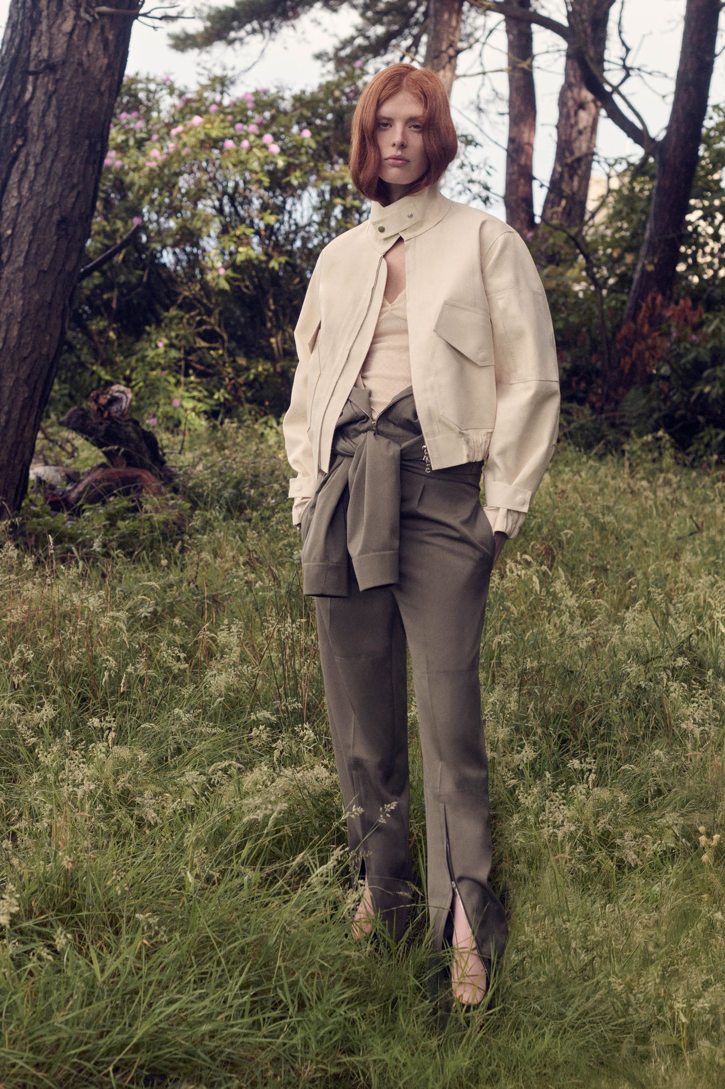 Victoria Beckham X Mackintosh Bomber Jacket In Putty