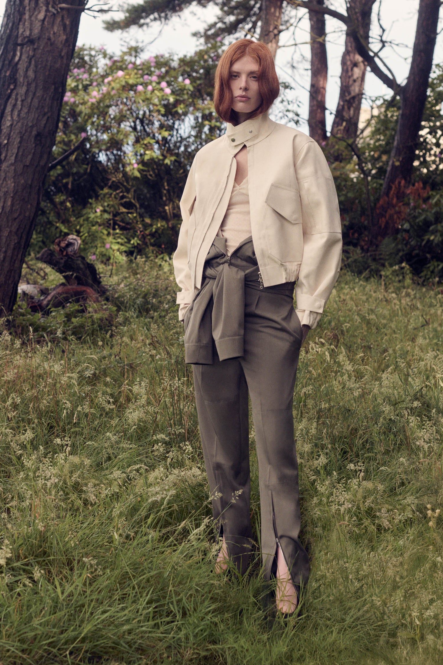 Victoria Beckham X Mackintosh Bomber Jacket In Putty