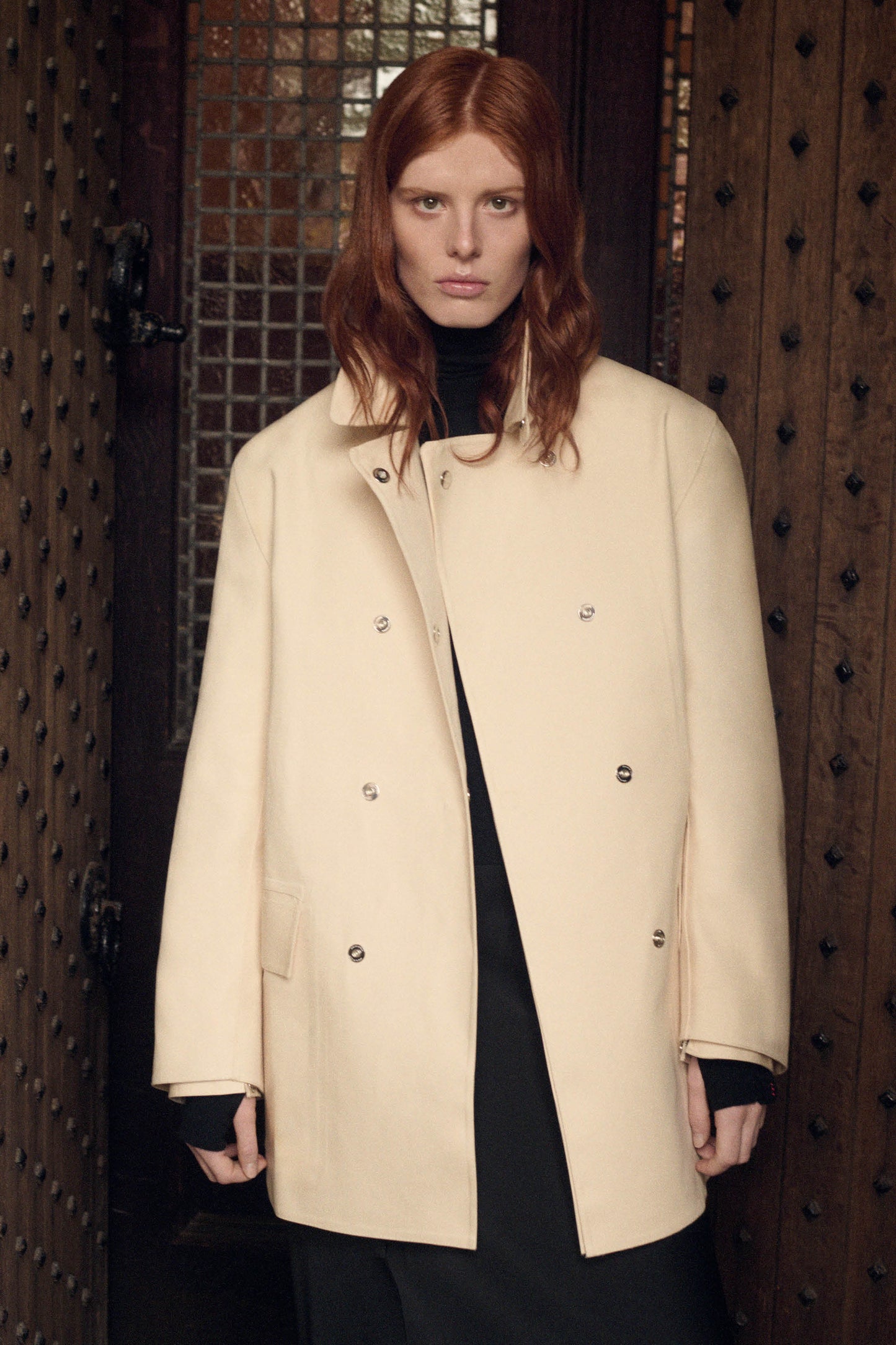 Victoria Beckham X Mackintosh Caban Coat In Putty