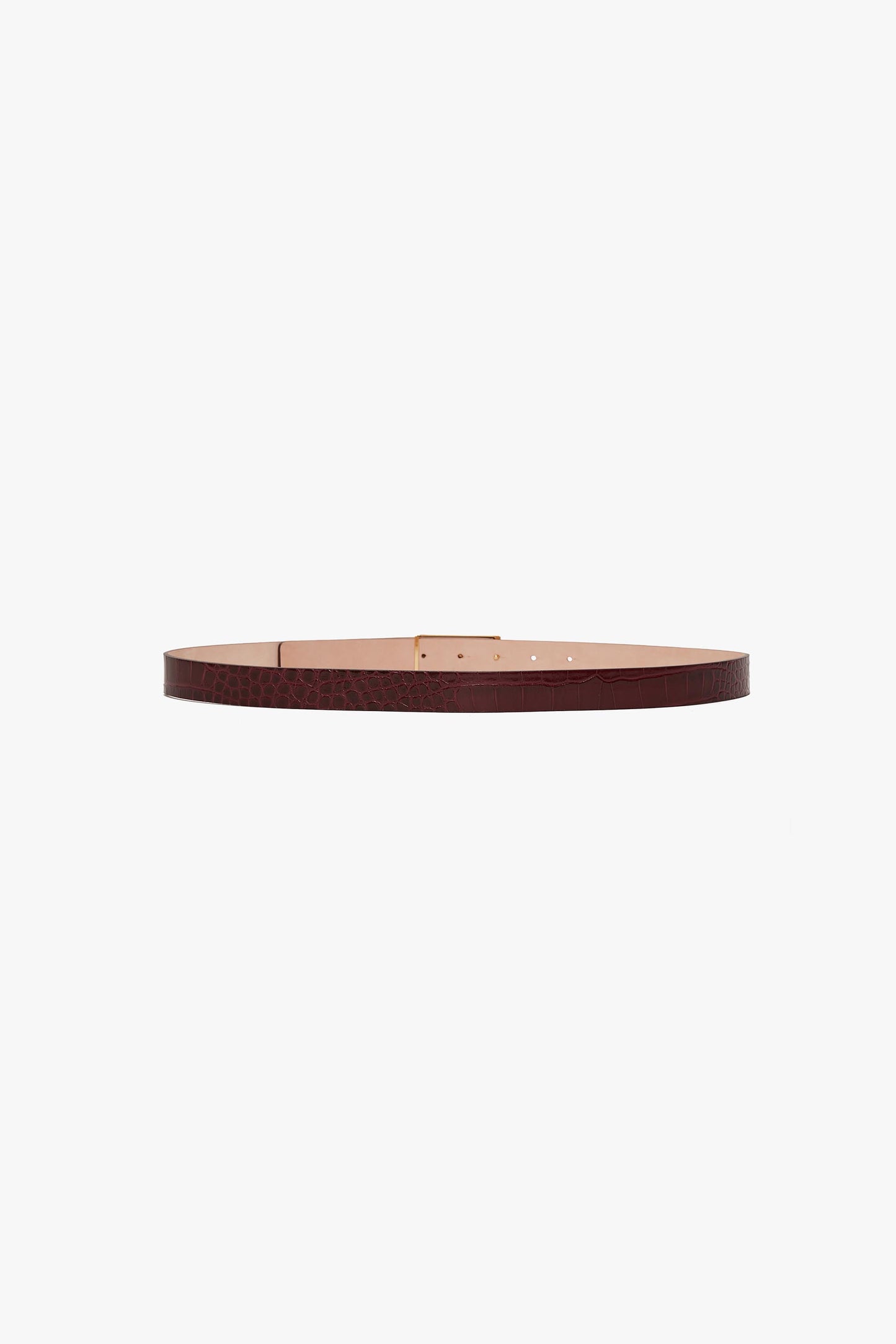 Dorian Belt In Dark Brown Croc Embossed Leather