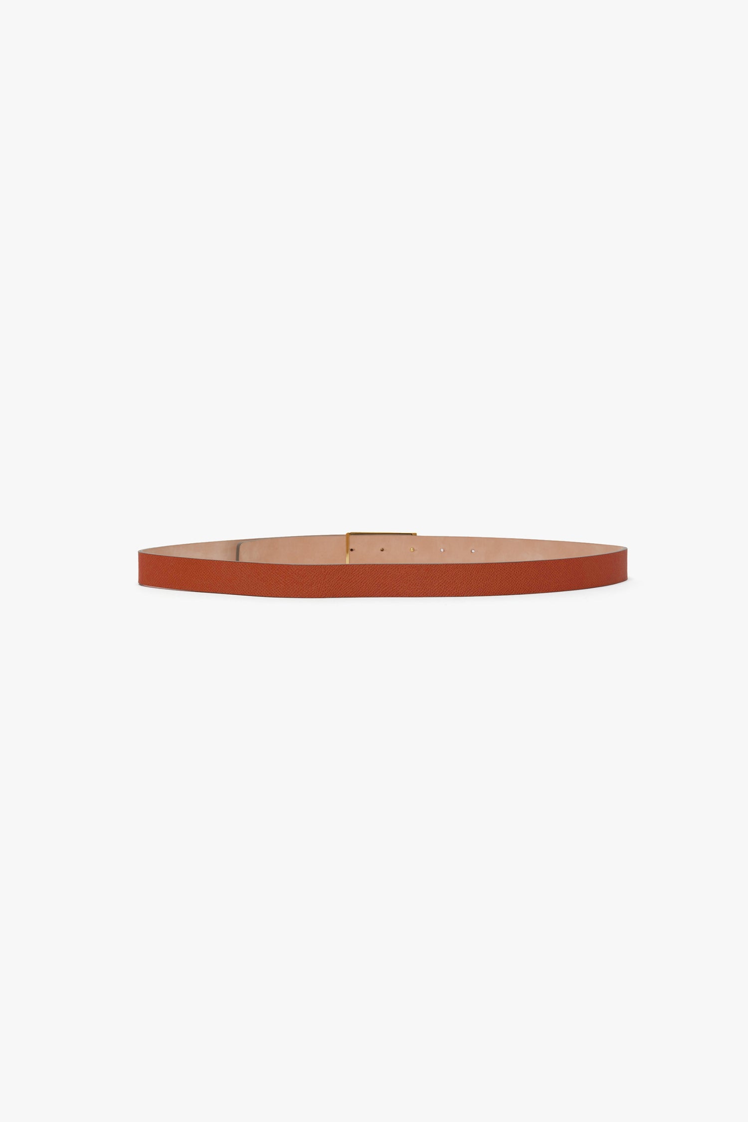 Frame Belt In Burnt Orange Grained Leather