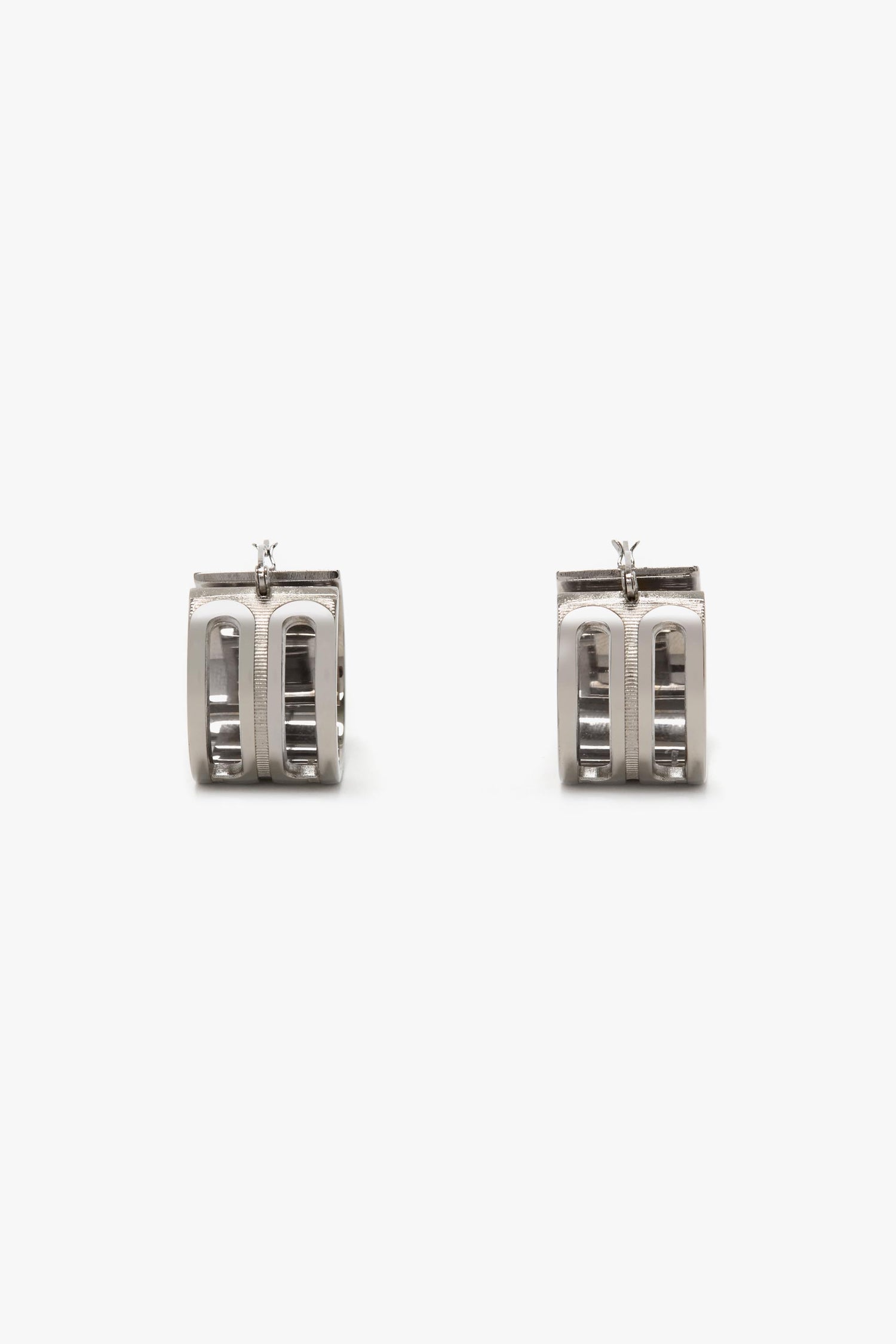 Frame Hoop Earrings In Silver