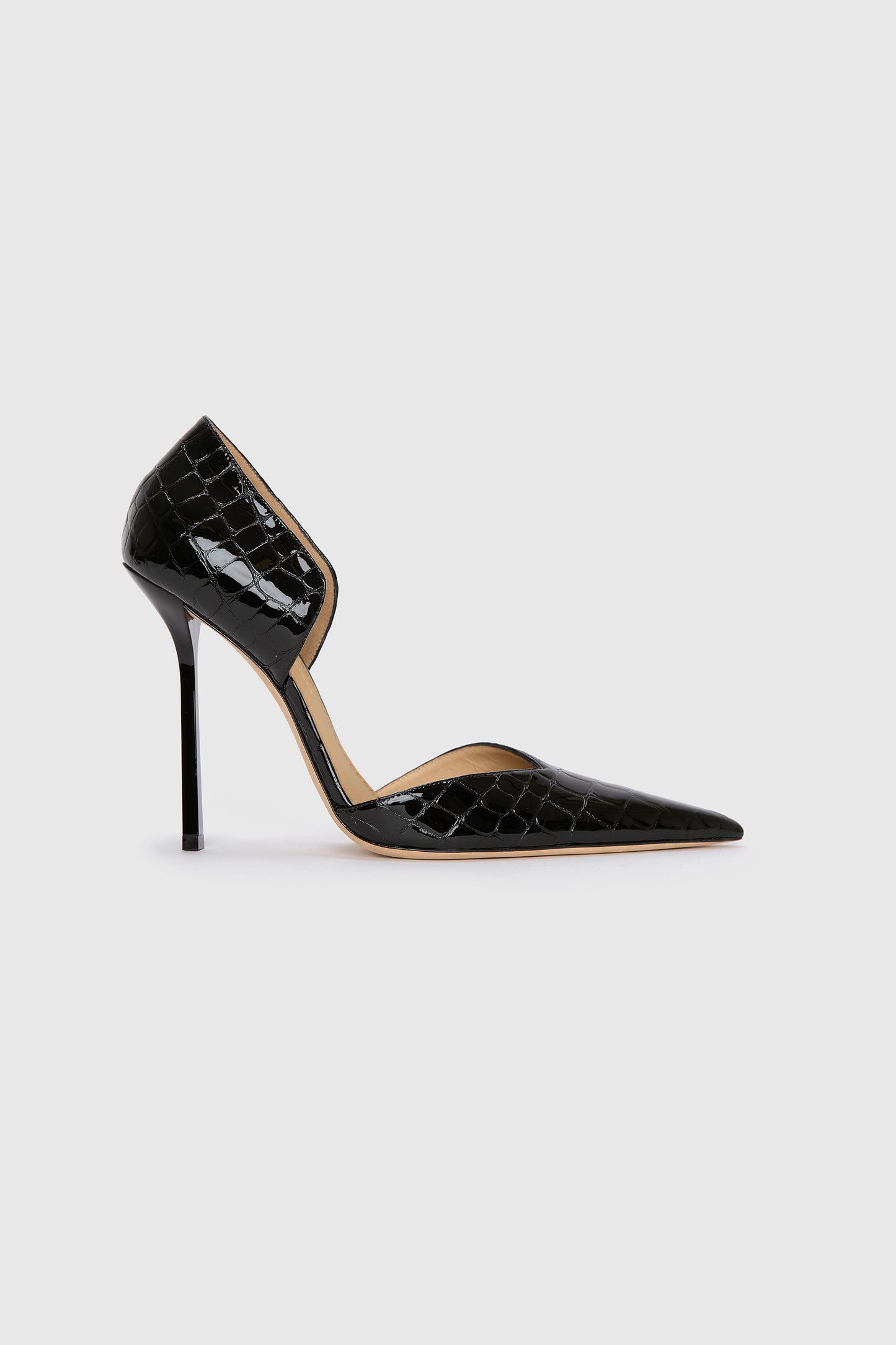 Victoria Angle D'Orsay Pump 115 Croc Embossed Leather