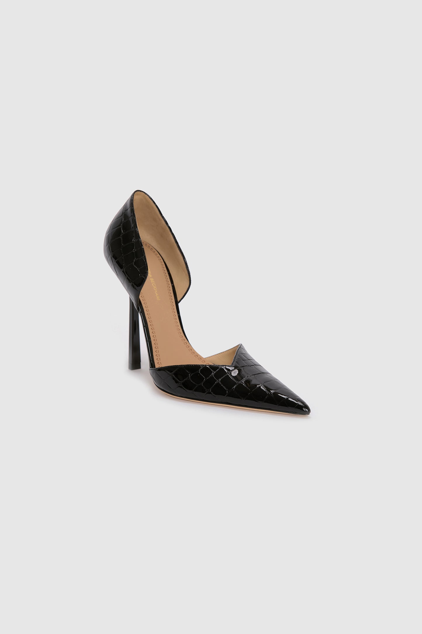 Victoria Angle D'Orsay Pump 115 Croc Embossed Leather