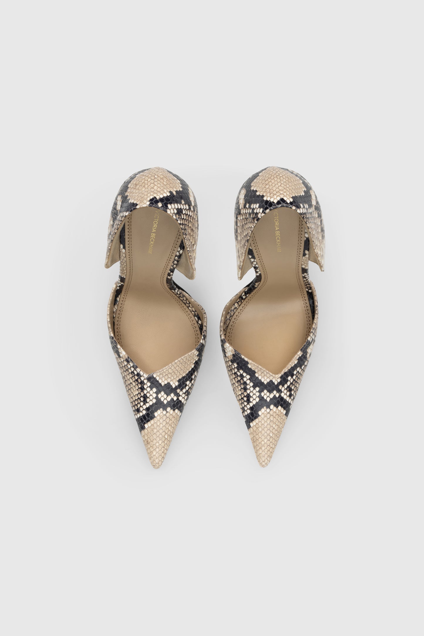 Victoria Angle D'Orsay Pump 115 Snake Print Leather