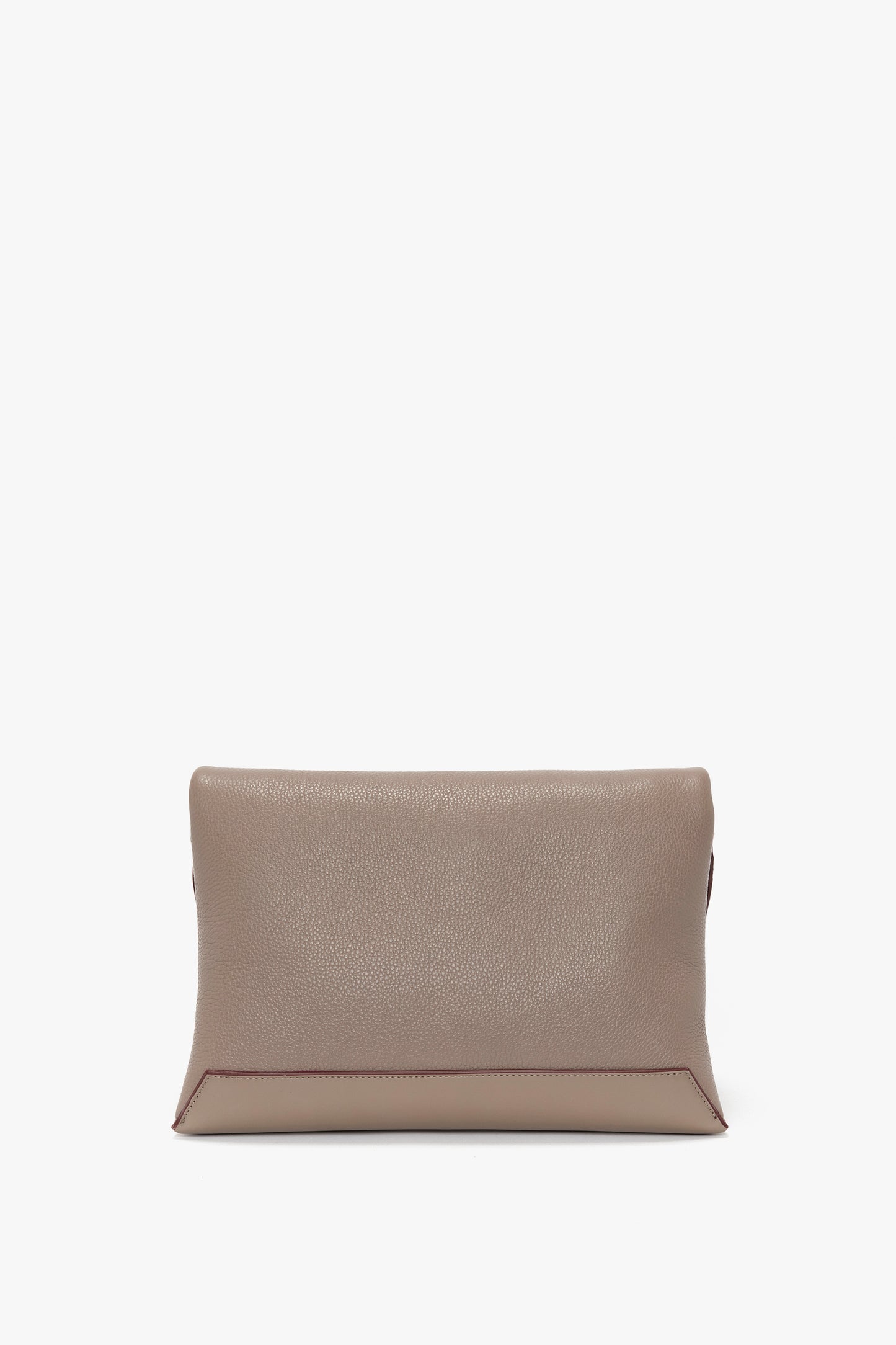 Chain Pouch In Taupe Grained Leather
