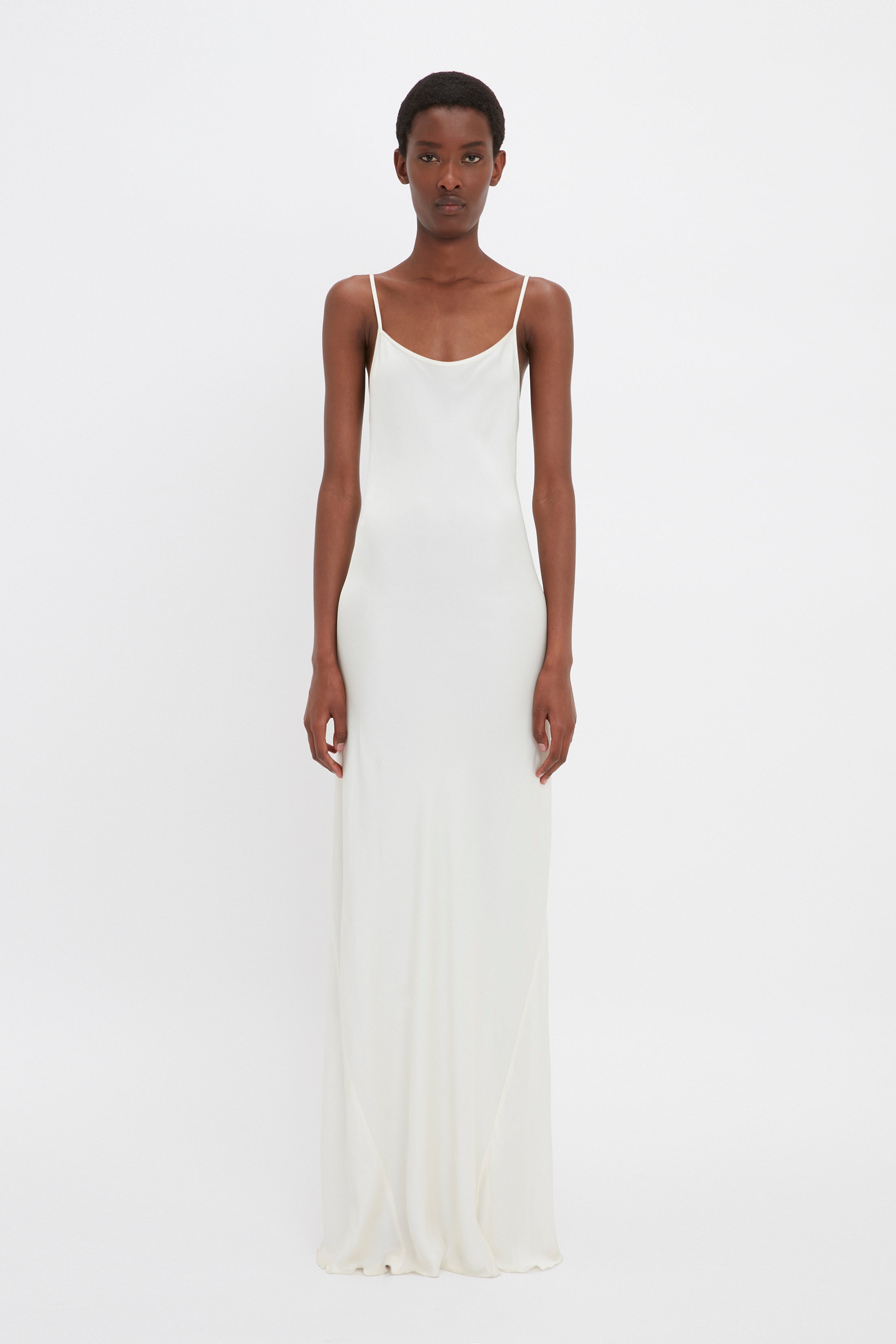 Floor-Length Cami Dress In Ivory – Victoria Beckham UK