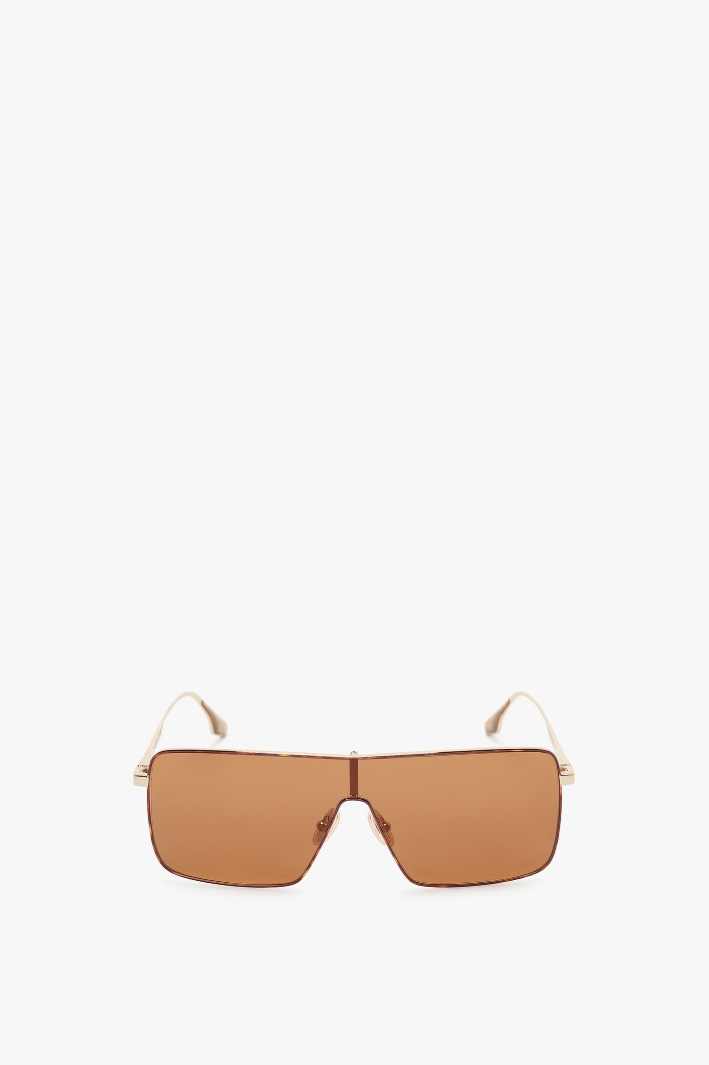 Rectangular Visor Gold-Framed Sunglasses