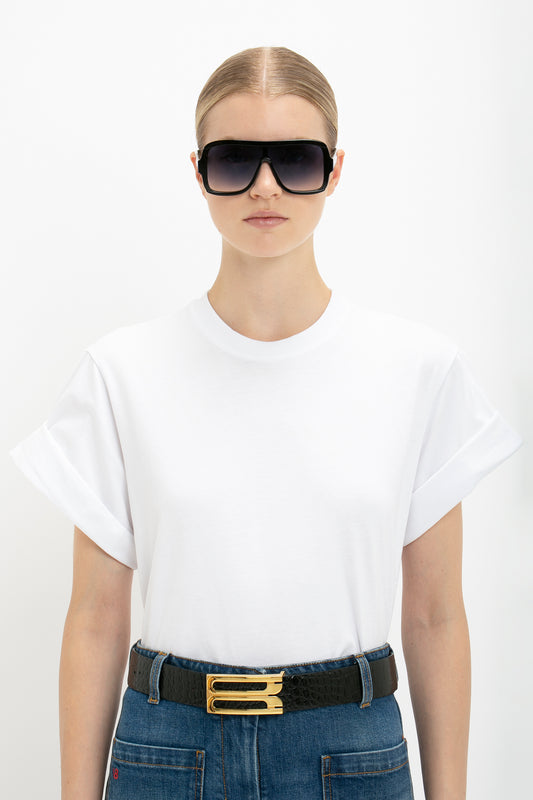Asymmetric Relaxed Fit T-Shirt In White