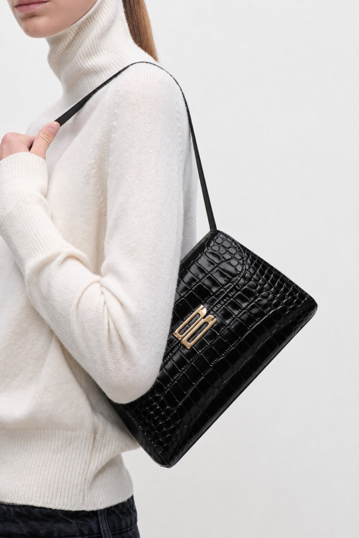 Dorian Trapeze Bag Croc Embossed Leather