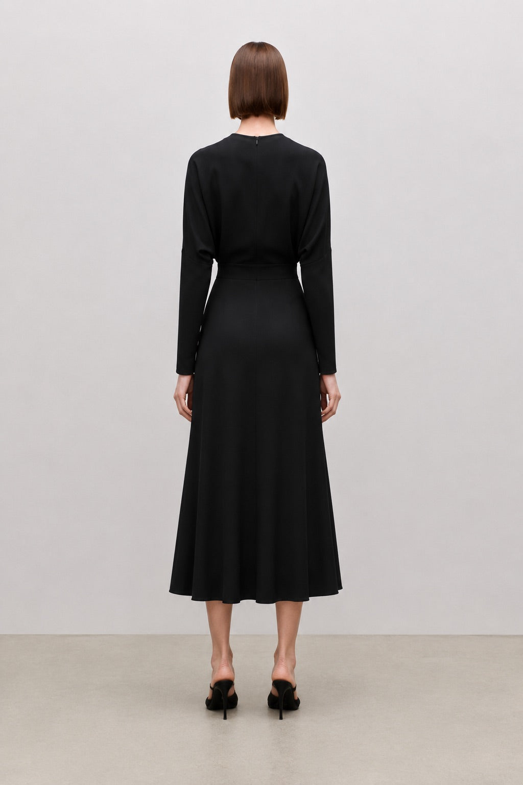 Dolman Midi Dress In Black