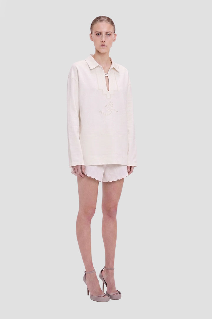 Embroidered Tunic In White