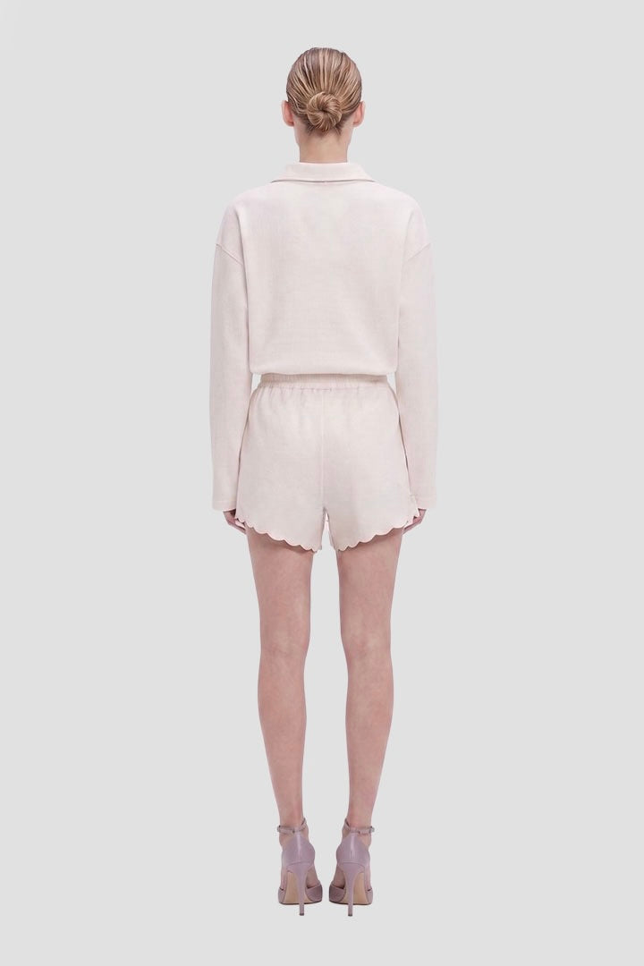 Embroidered Mini Short In White