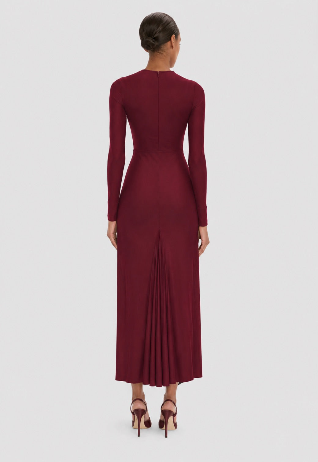 Frances Midi Dress In Burgundy