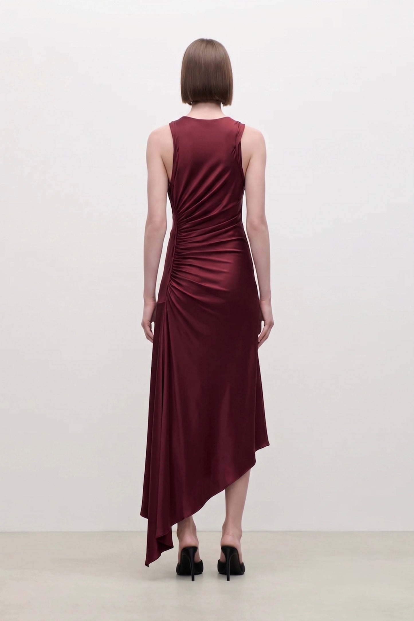 Sylvie Midi Dress In Burgundy