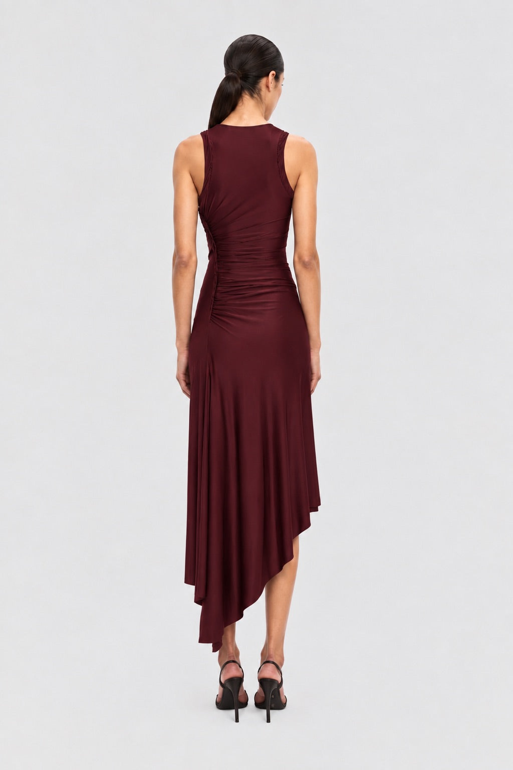 Sylvie Midi Dress In Burgundy