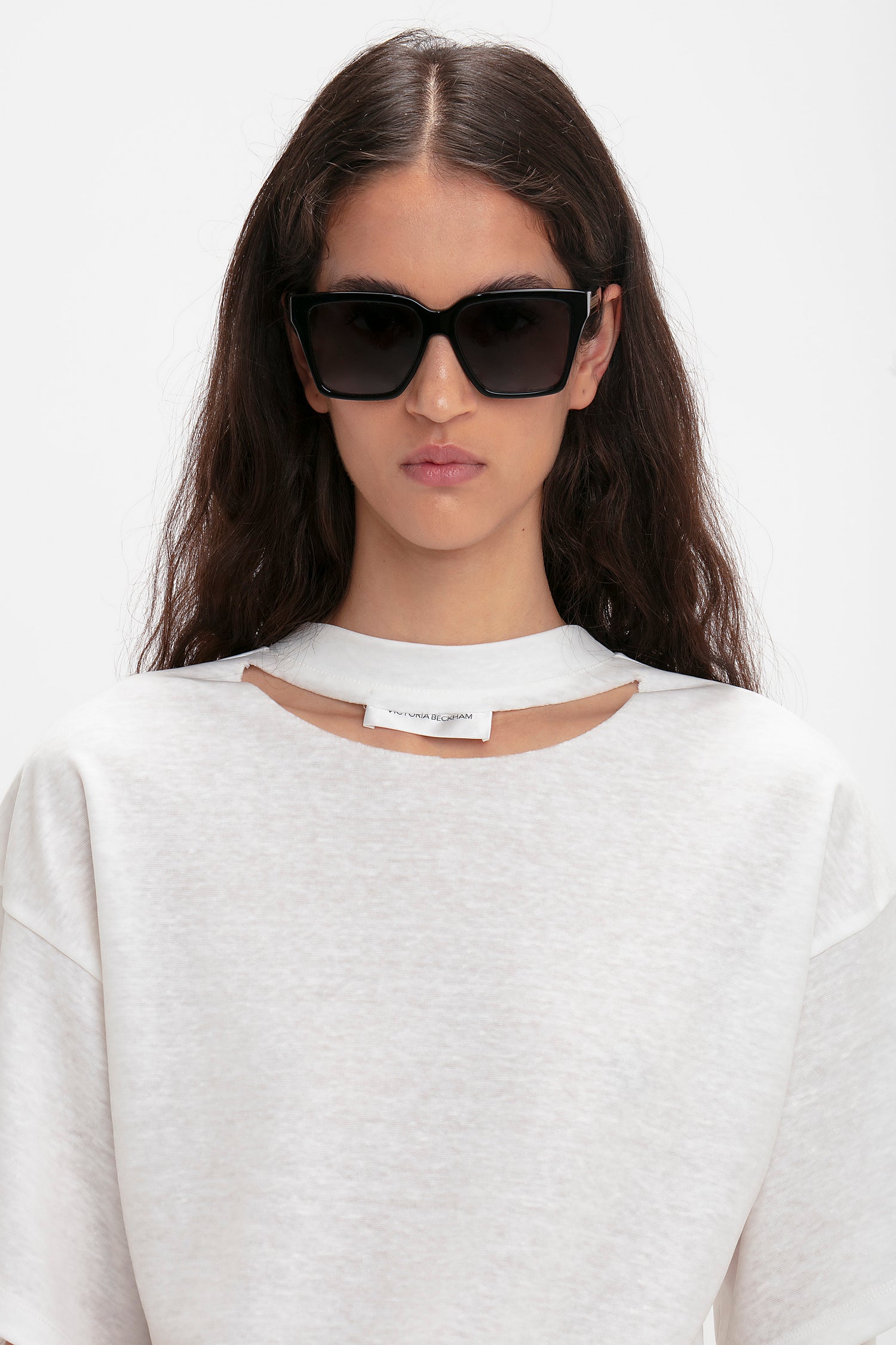 Soft Square Frame Sunglasses In Black – Victoria Beckham UK