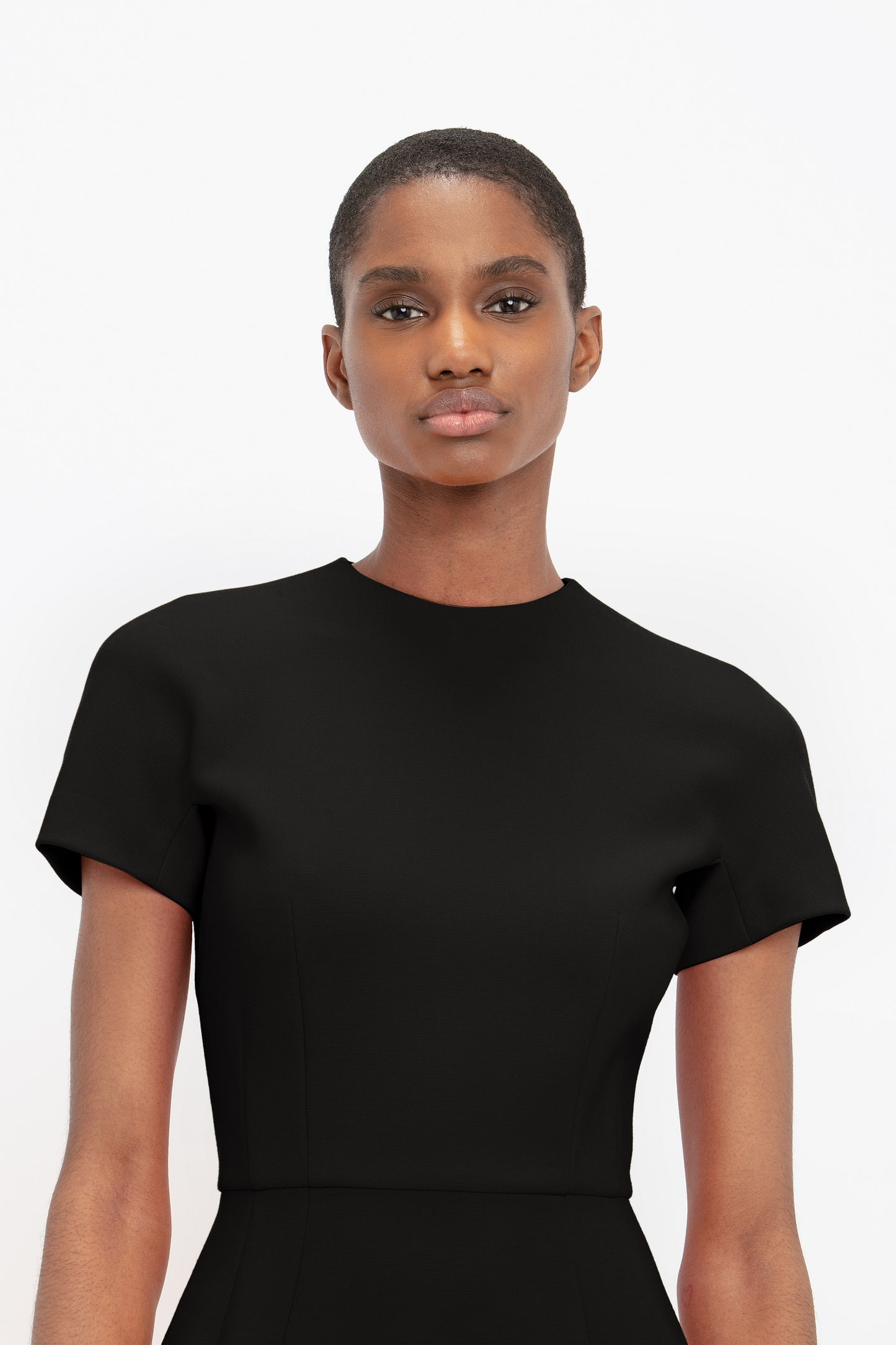 Fitted T-Shirt Dress In Black – Victoria Beckham UK