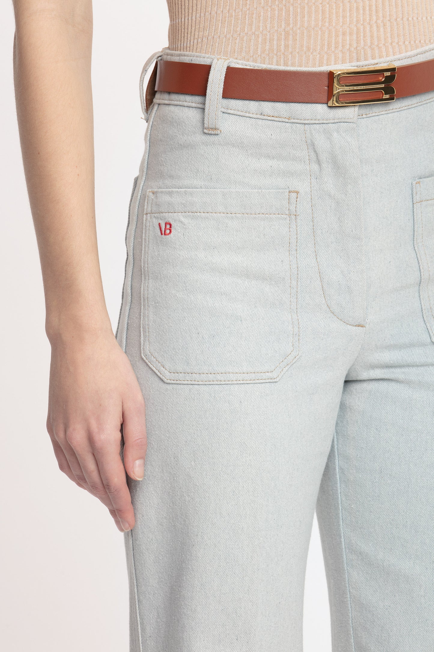 Alina High Waisted Jean In Light Azul