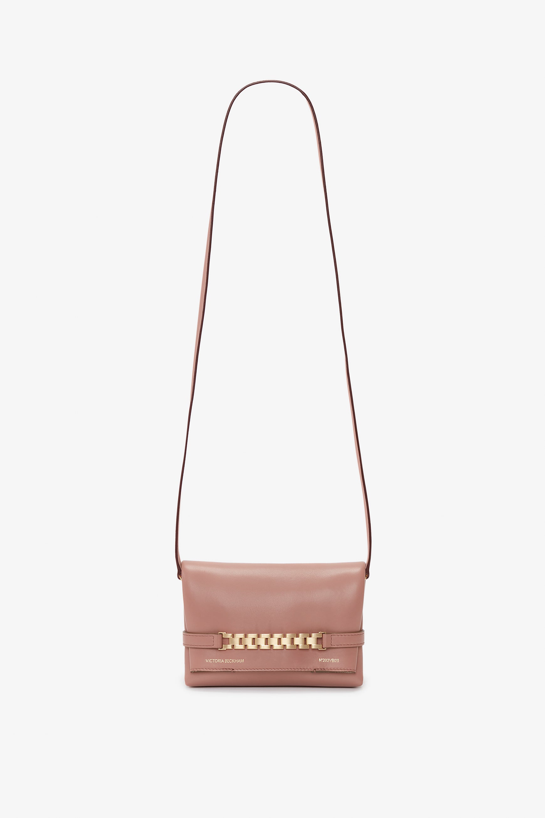 Mini Pouch With Long Strap In Truffle Leather