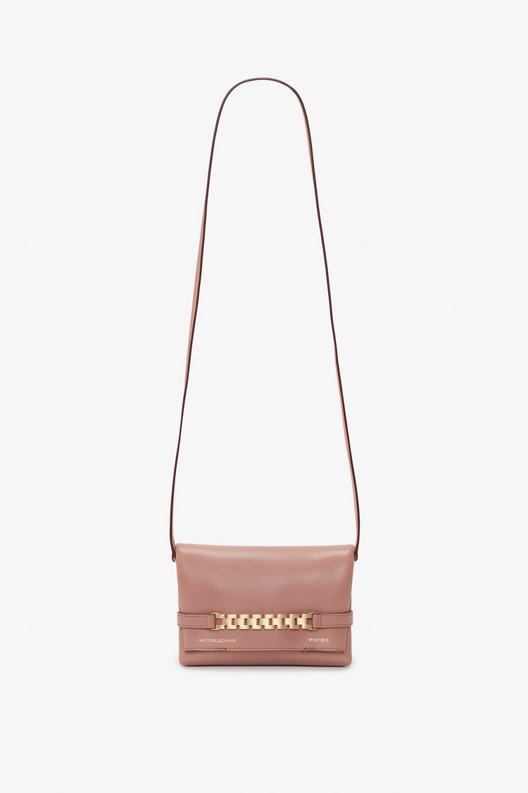 Mini Pouch With Long Strap In Truffle Leather