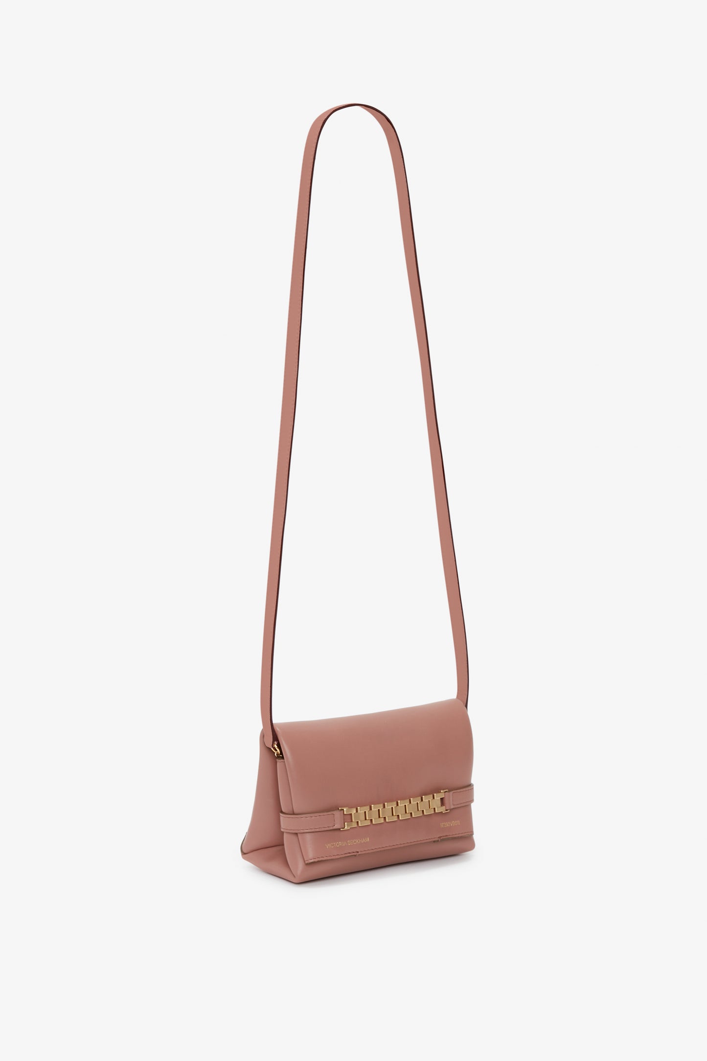 Mini Pouch With Long Strap In Truffle Leather