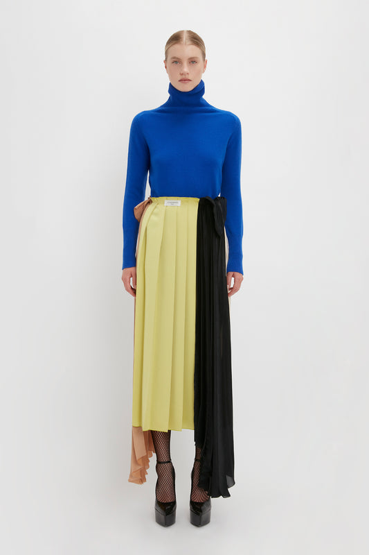 Polo Neck Jumper In Sapphire Blue