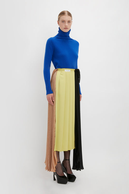 Polo Neck Jumper In Sapphire Blue