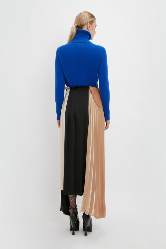 Polo Neck Jumper In Sapphire Blue