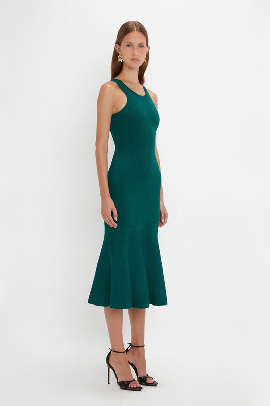 VB Body Sleeveless Dress In Lurex Green