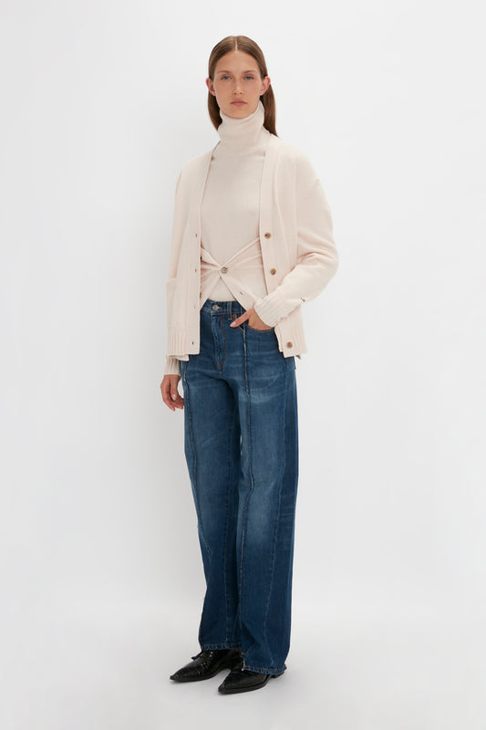 Double Layer Cardigan in Ivory
