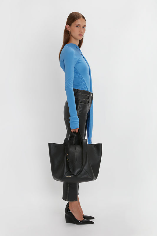 The Medium Tote In Black Leather