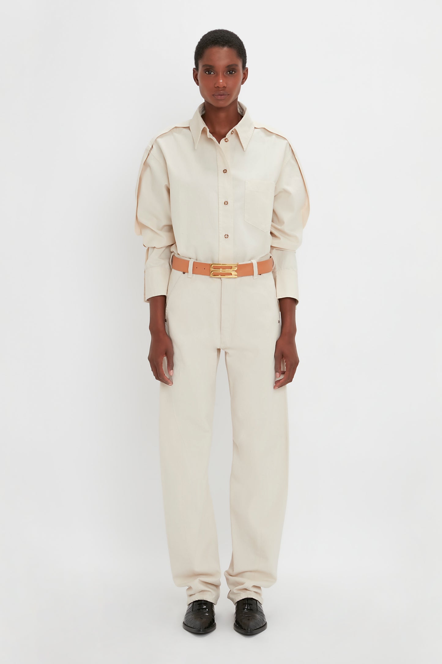 Denim shirt and deals pants outfit