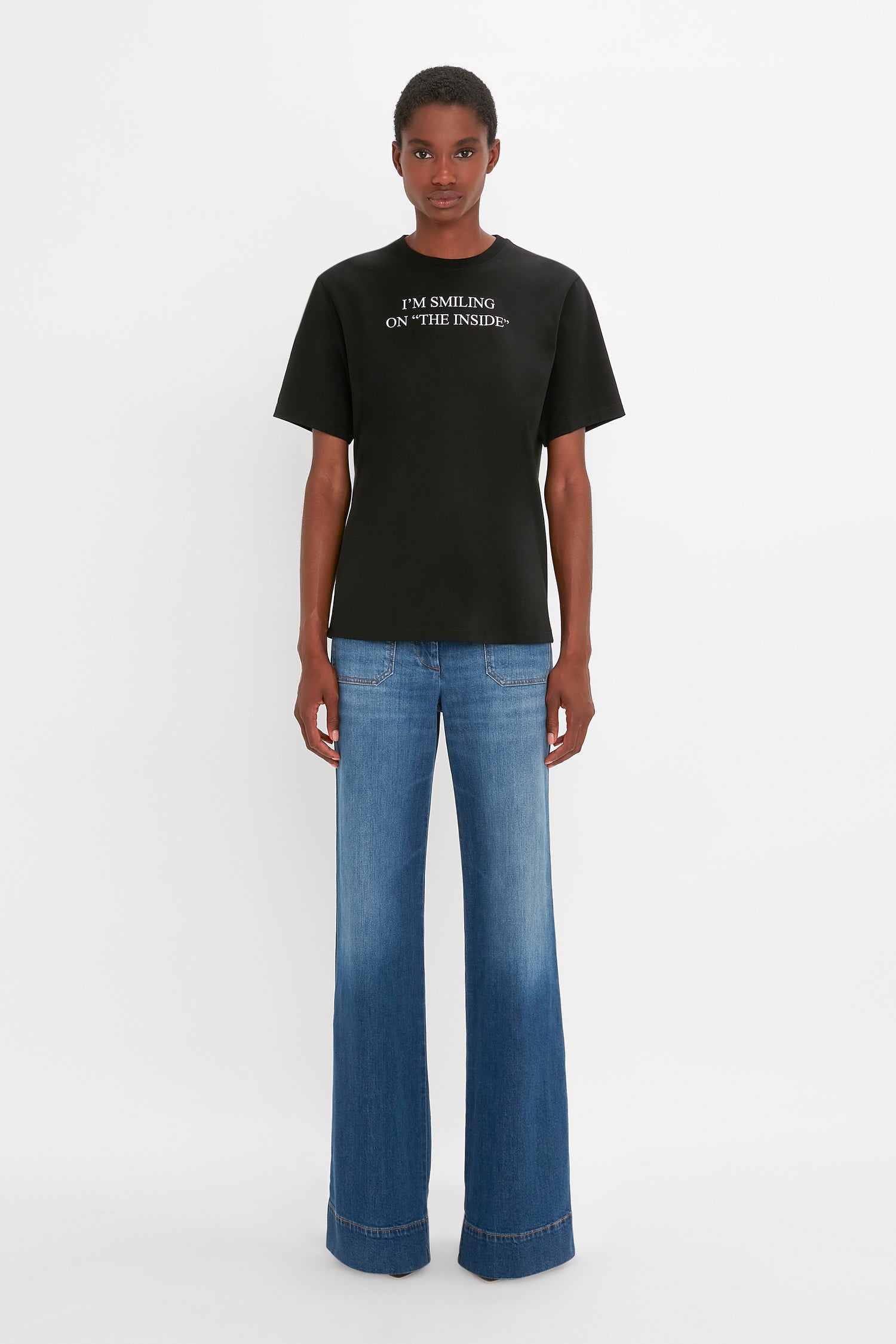 black slogan t shirt
