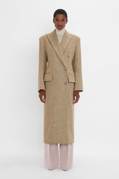 Exclusive Waisted Tailored Coat In Flax Victoria Beckham UK