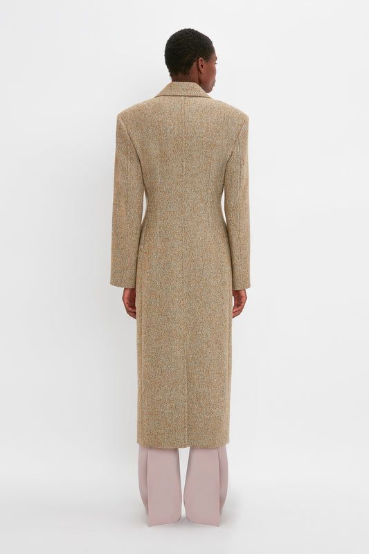 Exclusive Waisted Tailored Coat In Flax