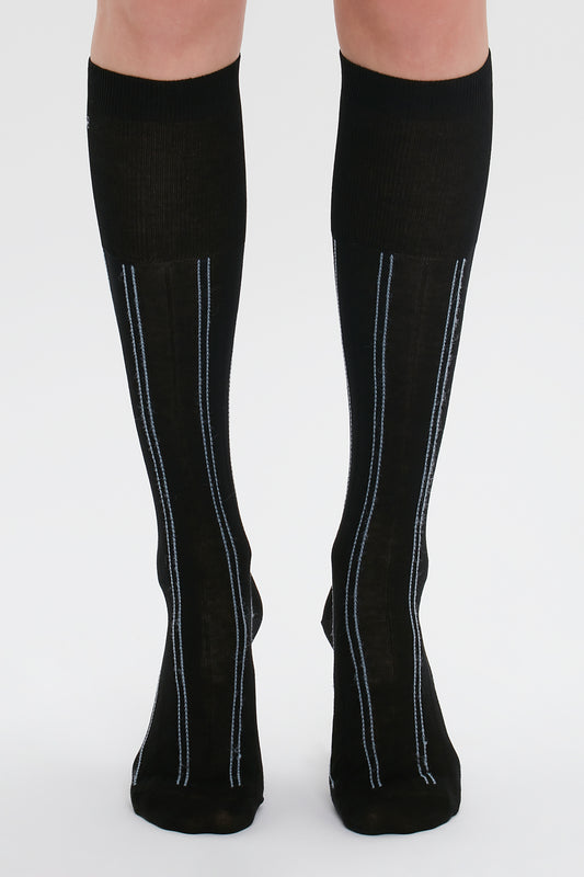 Superfine Rib Socks In Black