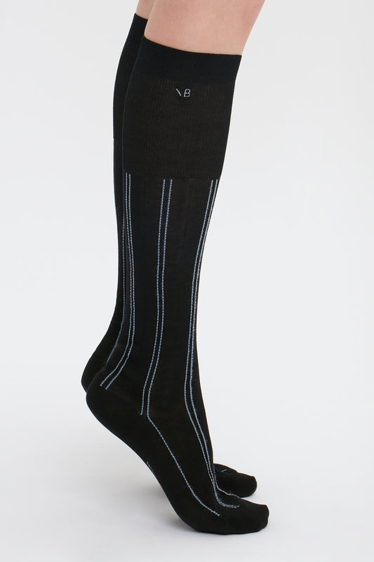 Superfine Rib Socks In Black