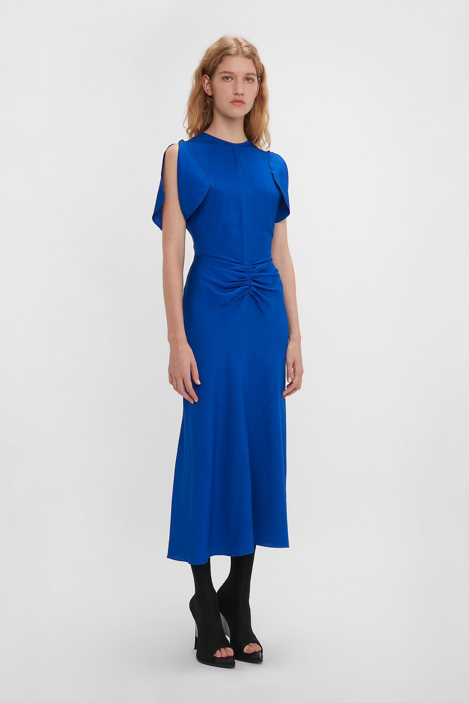 Plain navy dress with sleeves online