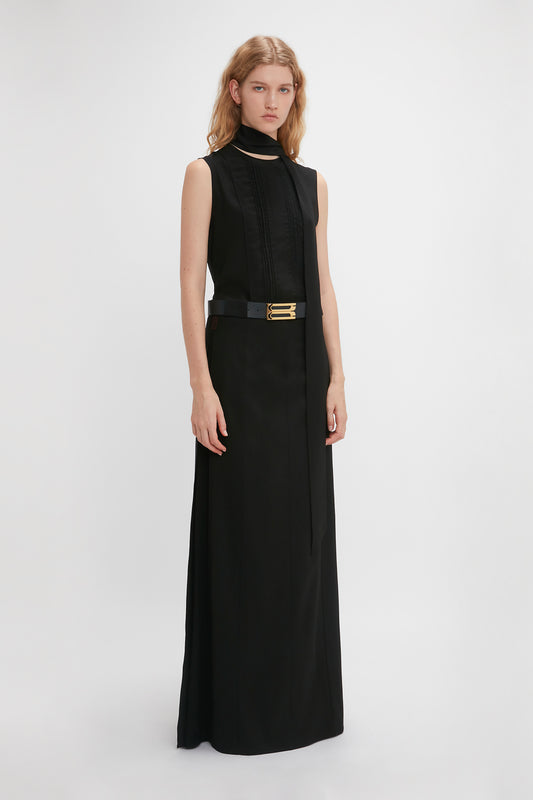 Tailored Floor-Length Skirt In Black