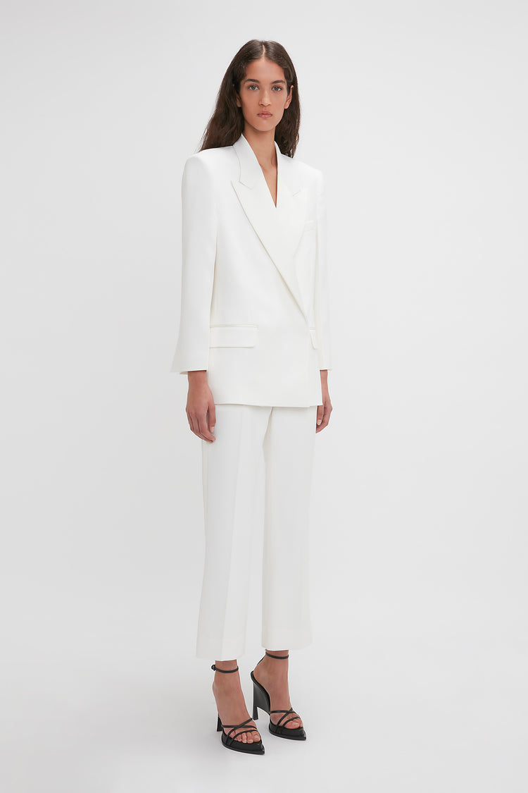 Exclusive Double Breasted Tuxedo Jacket In Ivory – Victoria Beckham UK